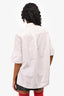 Akris White Cotton Poplin Flared Button-Up Top Size 8