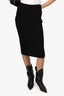 Prada Black Virgin Wool Knit Pencil Skirt Size 38