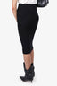 Prada Black Virgin Wool Knit Pencil Skirt Size 38