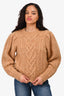 Isabel Marant Etoile Beige Wool/Mohair Cable Knit Crewneck Sweater Size 38