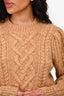 Isabel Marant Etoile Beige Wool/Mohair Cable Knit Crewneck Sweater Size 38