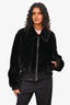 Yves Solomon Black Lamb Fur Zip-Up Jacket Size 42