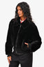 Yves Solomon Black Lamb Fur Zip-Up Jacket Size 42