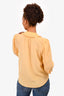 Ulla Johnson Yellow Silk Ruffle Collar Blouse Size 8