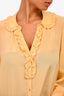 Ulla Johnson Yellow Silk Ruffle Collar Blouse Size 8