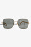 Gucci Gold Chain Frame Rectangle Detachable GG Sunglasses