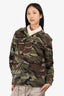 Saint Laurent Camouflage Green Love Embroidered Parka Jacket Size X-Small