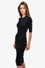 Veronica Beard Black Gold Button Midi Dress Size XS