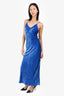 Rat & Boa Blue Silk Velvet Maxi Dress Size XS