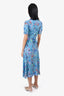 Saloni Blue Floral Cutout Dress Est. Size S