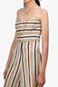 Caroline Constas Cream/Gold Striped Jumpsuit Size 2