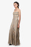 Caroline Constas Cream/Gold Striped Jumpsuit Size 2