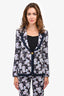 Smythe Navy Floral Blazer & Pant Set Size 2