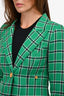 Smythe Green Single Breasted Gold Button Blazer Size 2