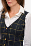 Smythe Navy/Yellow Plaid Vest Size 2