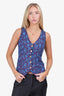 Smythe Burgundy/Blue Floral Vest Est. Size XS