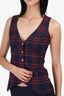 Smythe Navy / Red Plaid Vest Size 2