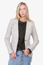 Smythe Grey/Black Striped Blazer with Leather Elbows Size 2