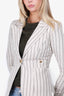 Smythe Grey/Black Striped Blazer with Leather Elbows Size 2