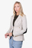 Smythe Grey/Black Striped Blazer with Leather Elbows Size 2