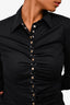 Moschino Jeans Black Cotton Metal Button Down Blouse Size 8