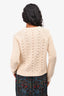 Veronica Beard Cream Wool Boucle Cable Knit Sweater Size S