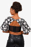 Alexis Black/White Floral Print Corset Crop Top Size M