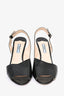 Prada Black Leather Slingback Peep-Toe Heels Size 38.5 (As Is)