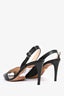 Prada Black Leather Slingback Peep-Toe Heels Size 38.5 (As Is)