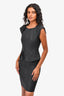 Maje Dark Grey Woven Zip-Up Dress Size 36