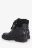 Moncler Black Leather Shearling Detail Combat Boots Size 40