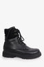 Moncler Black Leather Shearling Detail Combat Boots Size 40