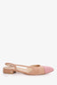 Pre-Loved Chanel™ Camel/Pink Wool Cap Toe Sling Back Flats Size 40.5 (As Is)