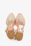 Pre-Loved Chanel™ Camel/Pink Wool Cap Toe Sling Back Flats Size 40.5 (As Is)