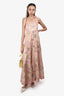 Zimmermann Pink Floral Printed "Moonshine' Tiered Midi Tie Shoulder Dress Size 1 with Tags