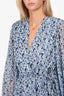 Sabina Musayev Blue/Black Floral Print Blouse Size XS