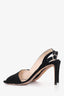 Prada Black Suede Slingback Heels Size 40