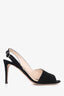 Prada Black Suede Slingback Heels Size 40