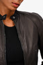 Tom Ford Black Leather/Cotton Zip-Up Jacket Size 38