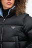 Prada Black Nylon Cropped Logo Puffer Jacket Size 42