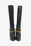 Saint Laurent Black Leather Knee High Boots Size 37