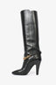 Saint Laurent Black Leather Knee High Boots Size 37