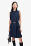 Akris Punto  Navy Wool Sleeveless Dress Size 12