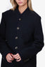 Dolce & Gabbana Black/Navy Pipping Wool Blazer Size 50 Mens