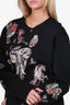 Valentino Black Neoprene Animal Badge Embellished Sweater Size M