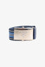 Prada Blue/Black Canvas Striped Buckle Belt Size 85/34