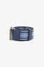 Prada Blue/Black Canvas Striped Buckle Belt Size 85/34