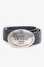 Prada Black Leather Round Buckle Belt Size 85/34