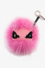 Fendi Pink Shearling/Fox Fur 'Crystal Tria' Monster Keychain