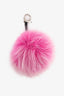 Fendi Pink Shearling/Fox Fur 'Crystal Tria' Monster Keychain